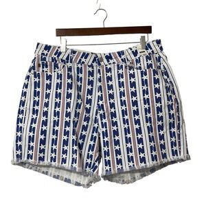 Judy Blue Americana Stars Stripes Denim Shorts 3XL Blue White Red